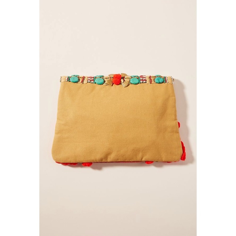 NWT Anthropologie Pom Pom envelope clutch - Picture 2 of 4